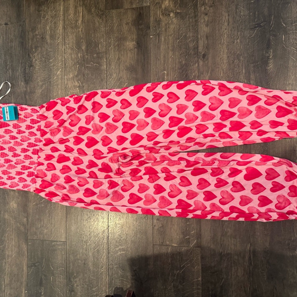 Posh Peanut Pink Heart Patterned Jumpsuit